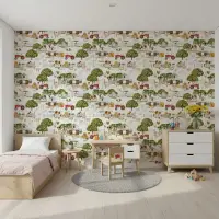 Charming Farm Life Pattern Wallpaper