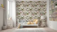 Playful Farm Life Illustrated Kids Wallpaper