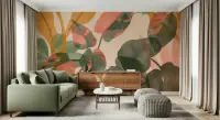 Abstract Watercolour Botanical Leaf Wall Mural