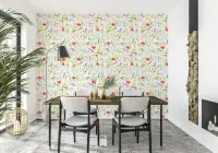 Delicate Country Garden Botanical Wallpaper