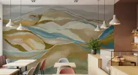 Abstract Watercolor Mountainscape Wall Mural