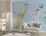 Watercolor Space Adventure Kids' Wall Mural 2