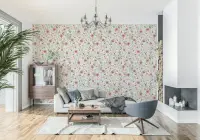 Watercolor Wildflower and Berry Meadow Wallpaper
