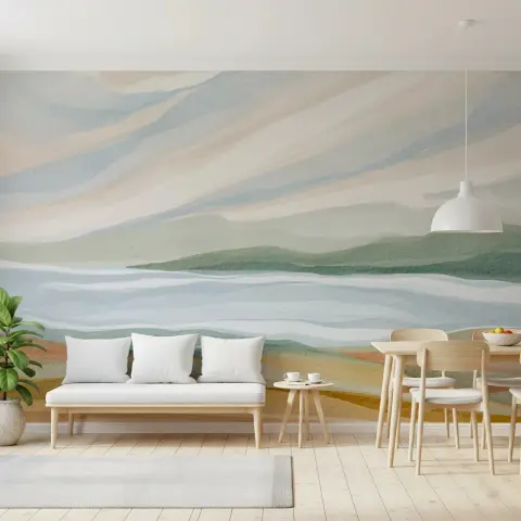 Abstract Watercolour Landscape Wall Mural