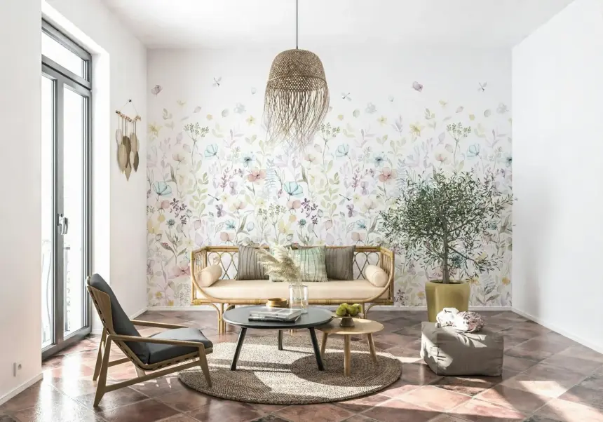 Watercolor Whispers Floral Wall Mural - 3279932