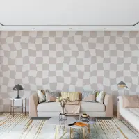 Soft Wavy Checkerboard Pattern Wall Mural