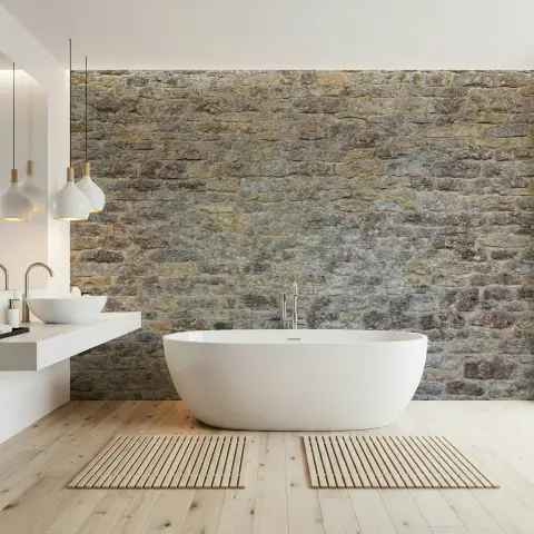 Mottled Grey Brown Natural Stone Wall Mural