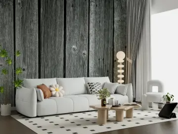 Rustic Grey Wood Plank Wall Mural