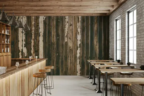 Weathered Wooden Plank Wall Mural