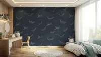 Whale Pod Ocean Pattern Kids Wallpaper