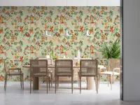 Exotic Monkey Musicians Chinoiserie Wallpaper
