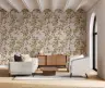 Rococo Style Pink Grapevine Monkey Pattern Wallpaper 1