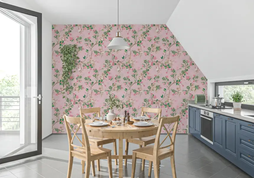 Whimsical Rococo Monkeys Wine Festival Vintage Aristocratic Vineyard Garden Party Pink Wallpaper