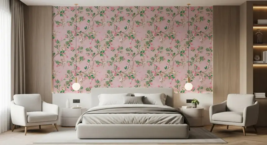 Whimsical Rococo Monkeys Wine Festival Vintage Aristocratic Vineyard Garden Party Pink Wallpaper