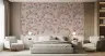 Whimsical Rococo Monkey and Floral Vine Pink Wallpaper 3