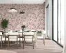 Whimsical Rococo Monkey and Floral Vine Pink Wallpaper 1