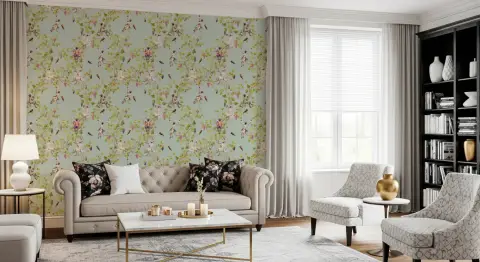 Whimsical Rococo Monkey Vineyard Wallpaper