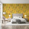 Whimsical Monkey and Grapevine Yellow Wallpaper 1