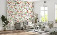 Whimsical Forest Meadow Watercolor Wallpaper