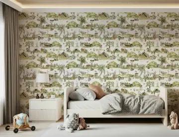 Storybook Forest Critters Watercolor Wallpaper