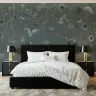Sophisticated Woodland Animals Grey Botanical Wallpaper 3