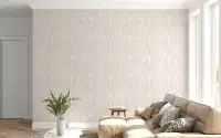 Elegant Geometric Leaf Pattern Wallpaper