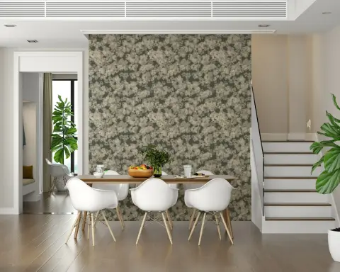 Olive Green Ditsy Floral Wallpaper