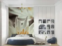 Serene White Lotus Blossom Wall Mural