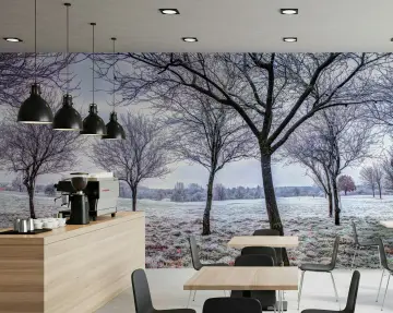 Frosted Winter Trees Landscape Wall Mural