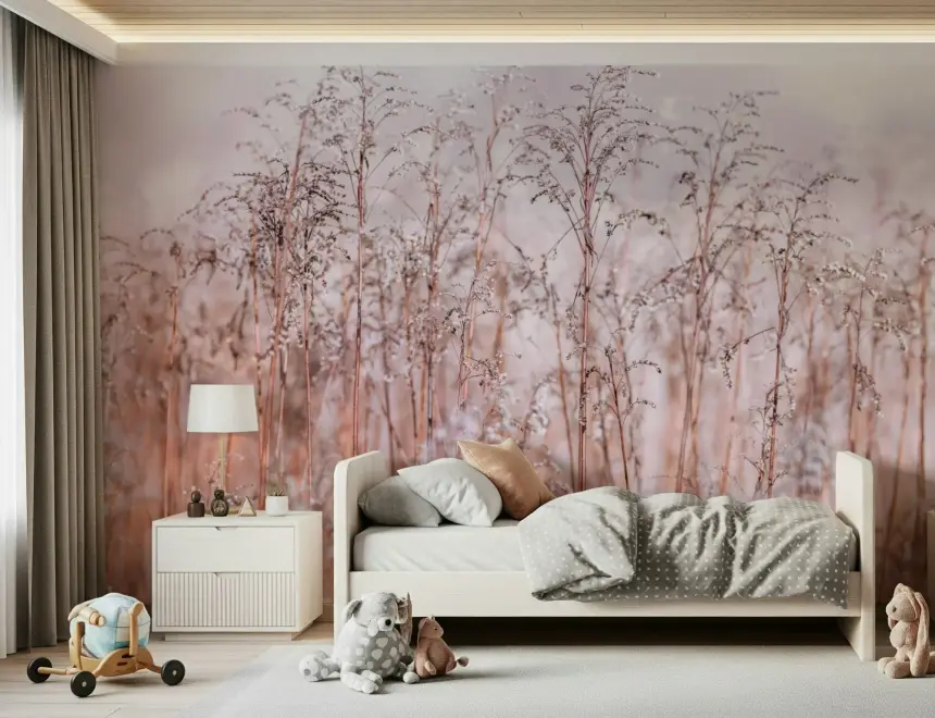 Whispering Winter Reeds Wall Mural