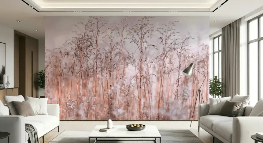 Whispering Winter Reeds Wall Mural