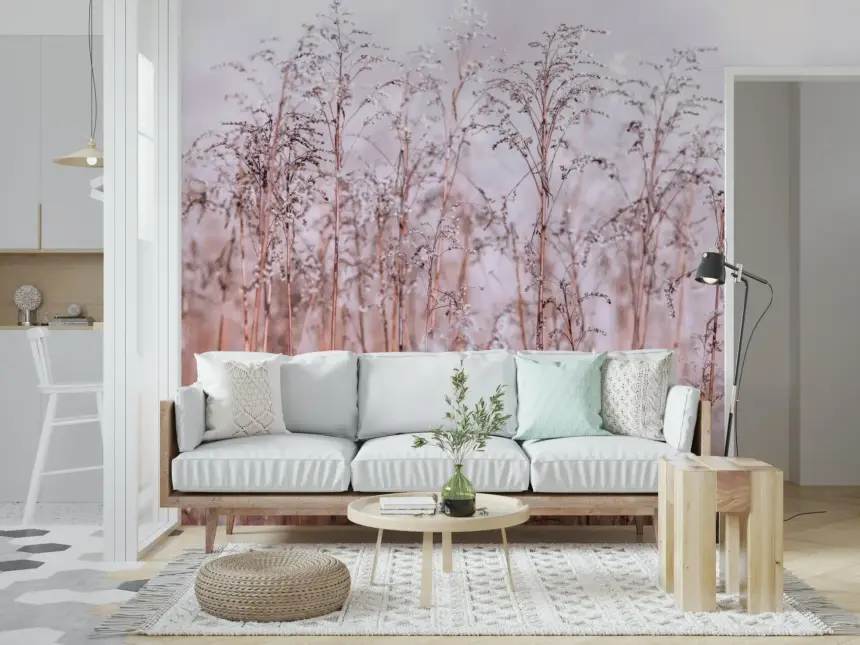Whispering Winter Reeds Wall Mural