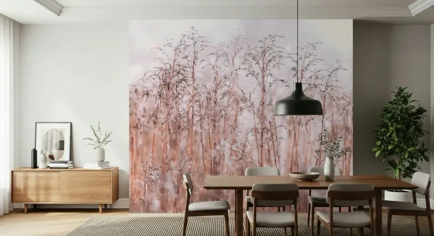 Whispering Winter Reeds Wall Mural