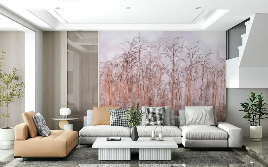 Whispering Winter Reeds Wall Mural