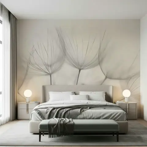 Ethereal Dandelion Seed Head Wall Mural