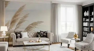 Serene Pampas Grass Botanical Wall Mural