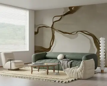 Earthy Abstract Flow Wall Mural