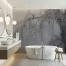 Misty Cherry Blossom Tree Wall Mural 1
