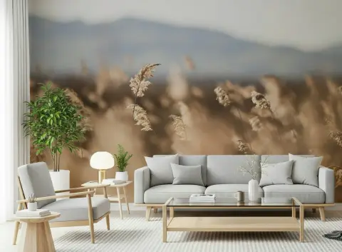 Wind-Kissed Reeds Scenic Wall Mural