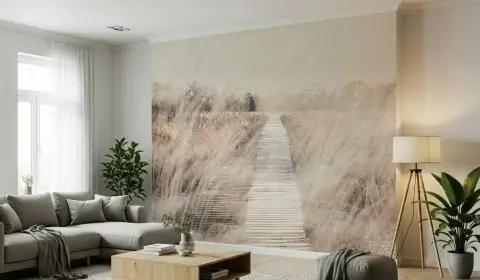 Whispers of the Marsh Path Scenic Wall Mural