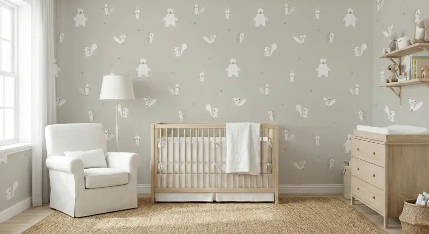 White Color Forest Animals Wallpaper