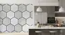 White Marble Hexagon Geometric Pattern Wall Mural 2
