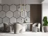 White Marble Hexagon Geometric Pattern Wall Mural 4
