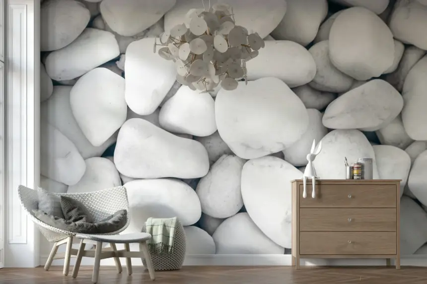 White Pebble Dream Wall Mural -2268938