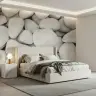 Smooth White River Stone Wall Mural 4