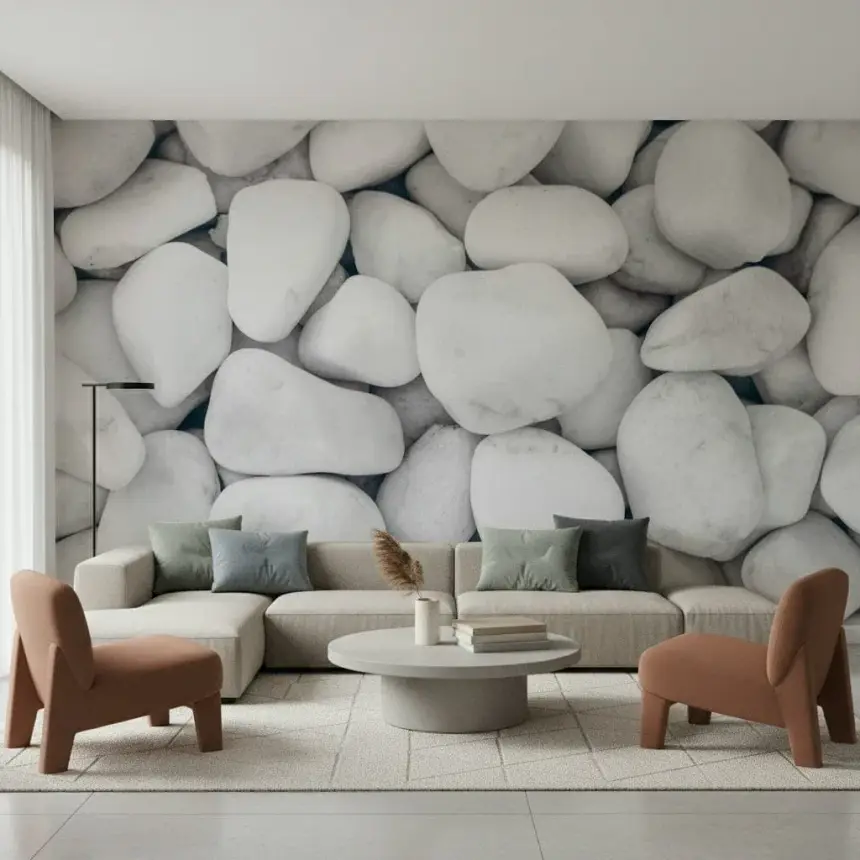 White Pebble Dream Wall Mural -2268938