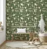 Wild West Cowboy Sketch Green Wallpaper 1