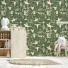 Wild West Cowboy Sketch Green Wallpaper 4