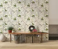 Scattered Watercolour Wildflower Wallpaper