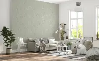 Subtle Sage Green Wildflower Pattern Wallpaper